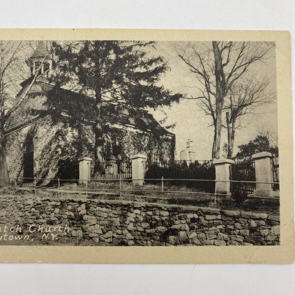 Vintage Tarrytown NY Postcard Old Dutch Church Unposted White Border 1940s - Picture 4 of 5